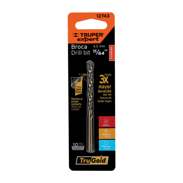 Broca HSS 11/64" Trugold para metal en blíster, Expert 12743 - Imagen 2