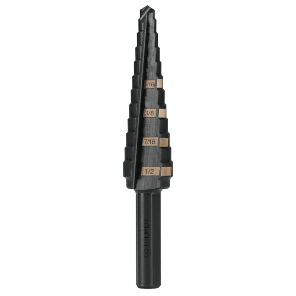 Broca escalonada óxido negro 13 escalones 1/8" a 1/2”,Truper 12122