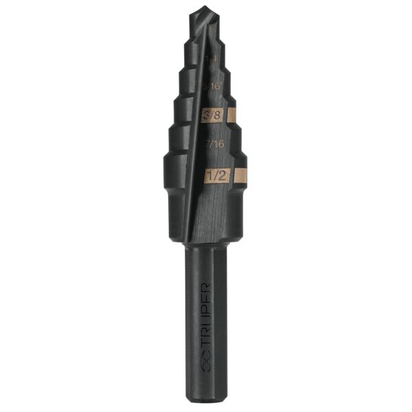 Broca escalonada óxido negro 6 escalones 3/16" a 1/2",Truper 12120