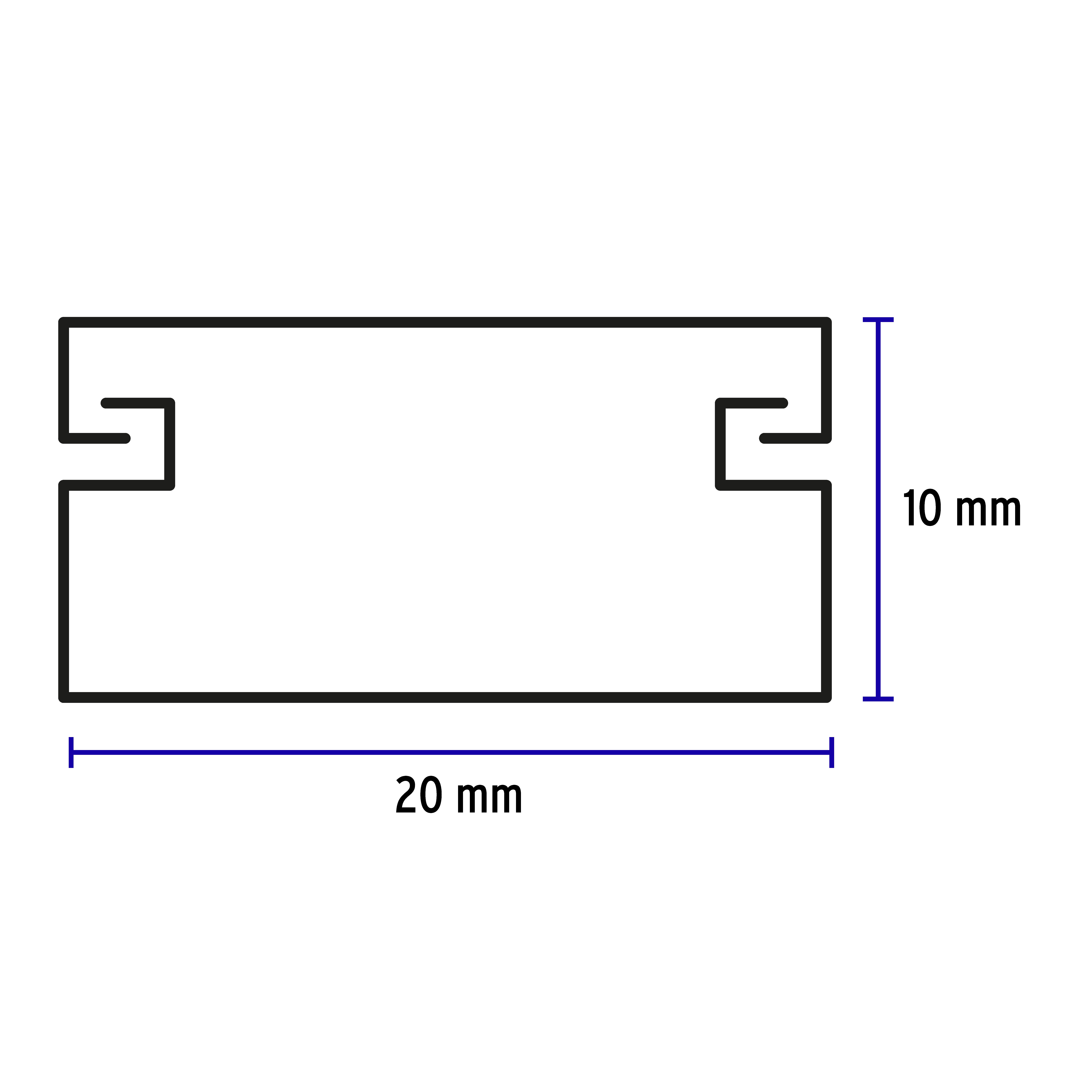 Canaleta de 1 vía 10 x 20 mm, con adhesivo, Volteck 46284