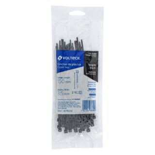 Bolsa con 50 cinchos plásticos 40 lb, 150x3.5 mm, negros 44323