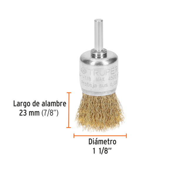 Carda de copa 1-1/8" alambre grueso para taladro, Truper 11596 - Imagen 4