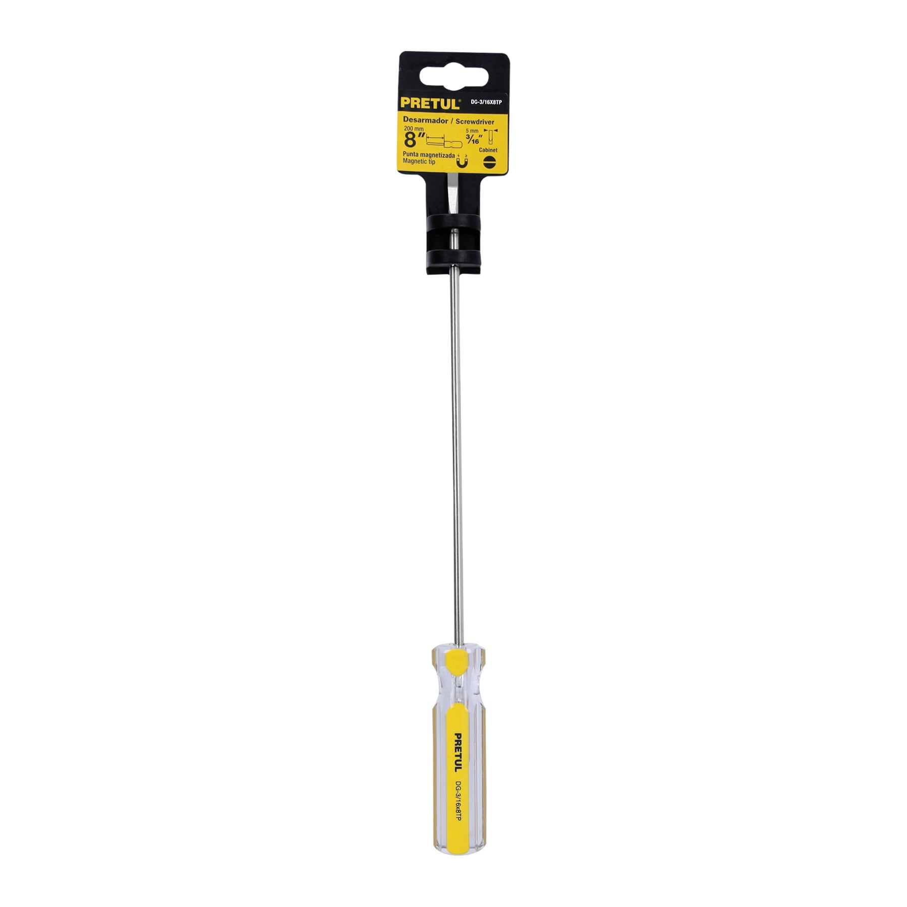 Desarmador cabinet 3/16 x 8" mango de PVC, Pretul 21469 - Imagen 2