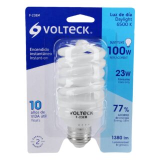 Lámpara espiral mini T2 23 W luz de día en blíster, Volteck 46838