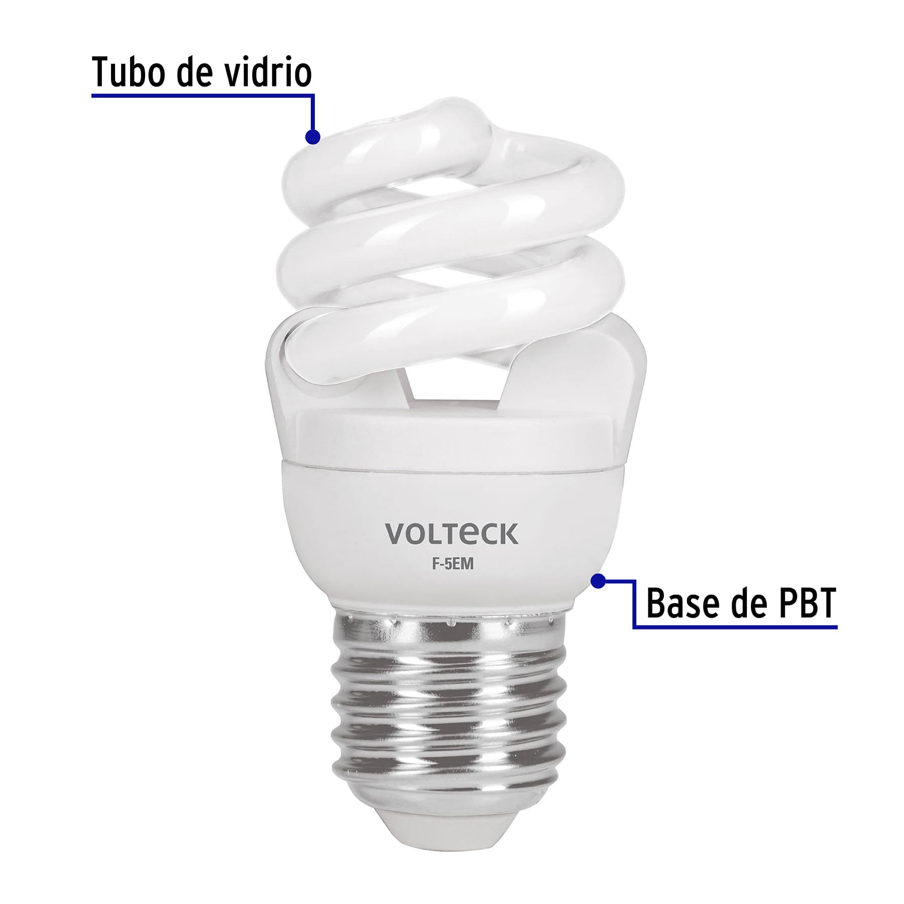 Lámpara espiral mini T2 5 W luz de día en blíster, Volteck 48200 - Imagen 3