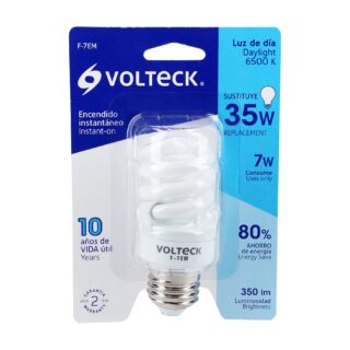 Lámpara espiral mini T2 7 W luz de día en blíster, Volteck 48202