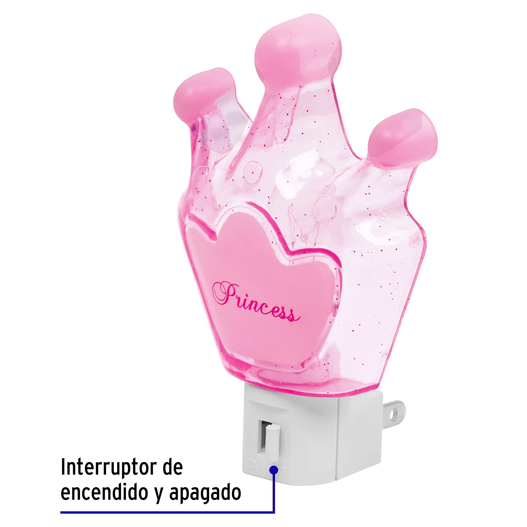 Luz de noche con lámpara E12, corona princesa, Volteck 46131