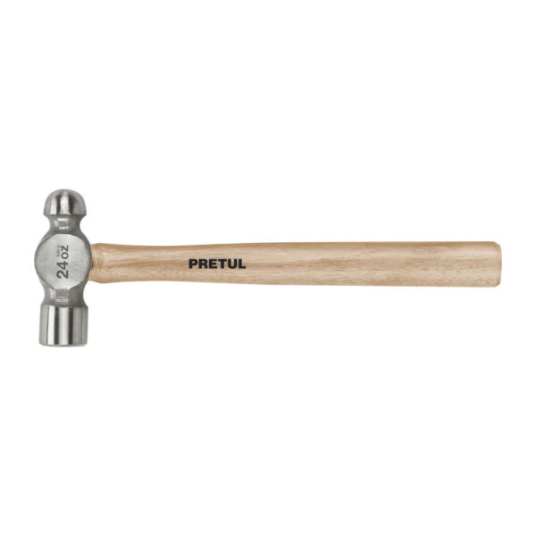 Martillo pulido de bola 24 oz mango madera, Pretul 22659