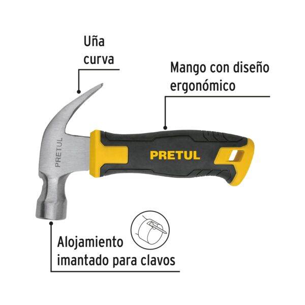 Martillo 10 oz, mango comfort grip, Pretul 22291 - Imagen 2