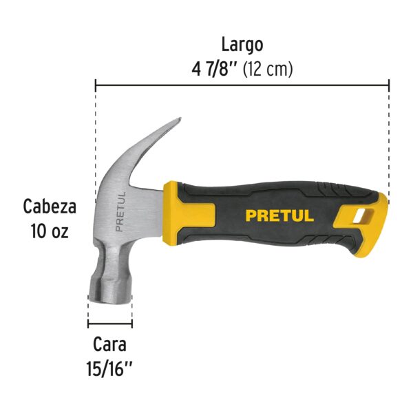 Martillo 10 oz, mango comfort grip, Pretul 22291 - Imagen 3