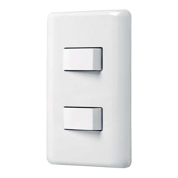 Placa armada con 2 interruptores sencillos, Volteck Basic 25080 - Imagen 2