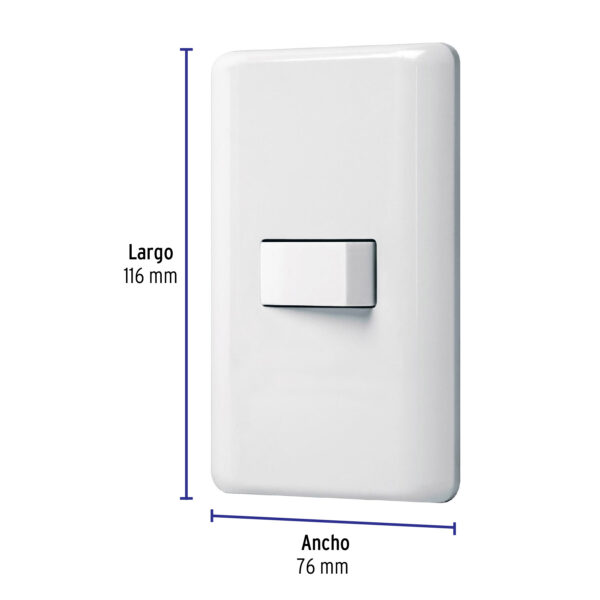 Placa armada con 1 interruptor sencillo, Volteck Basic 25078 - Imagen 4