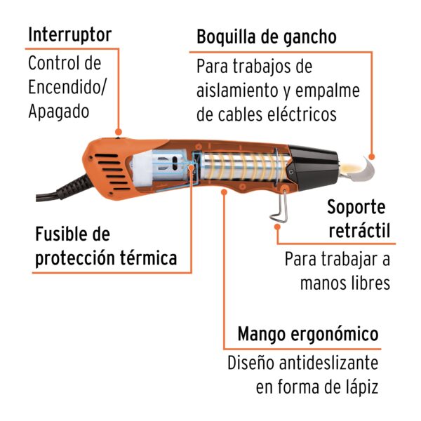 Mini pistola de calor 350 W, profesional, Truper 102578 - Imagen 4