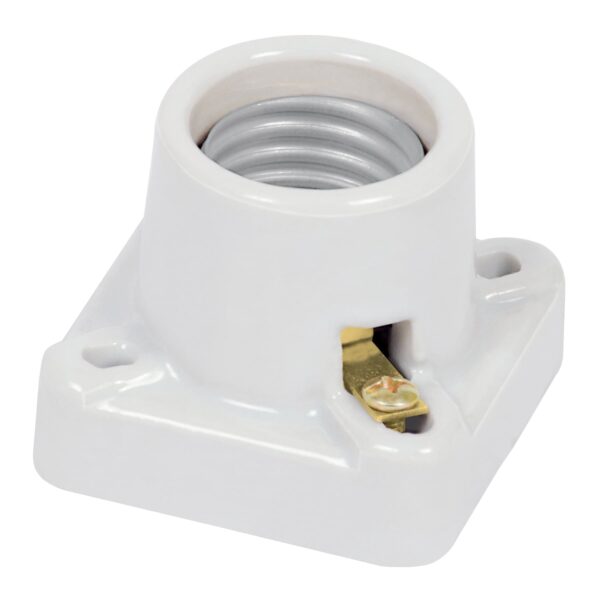 Portalámpara de porcelana, cuadrado, Volteck 46522 - Imagen 2