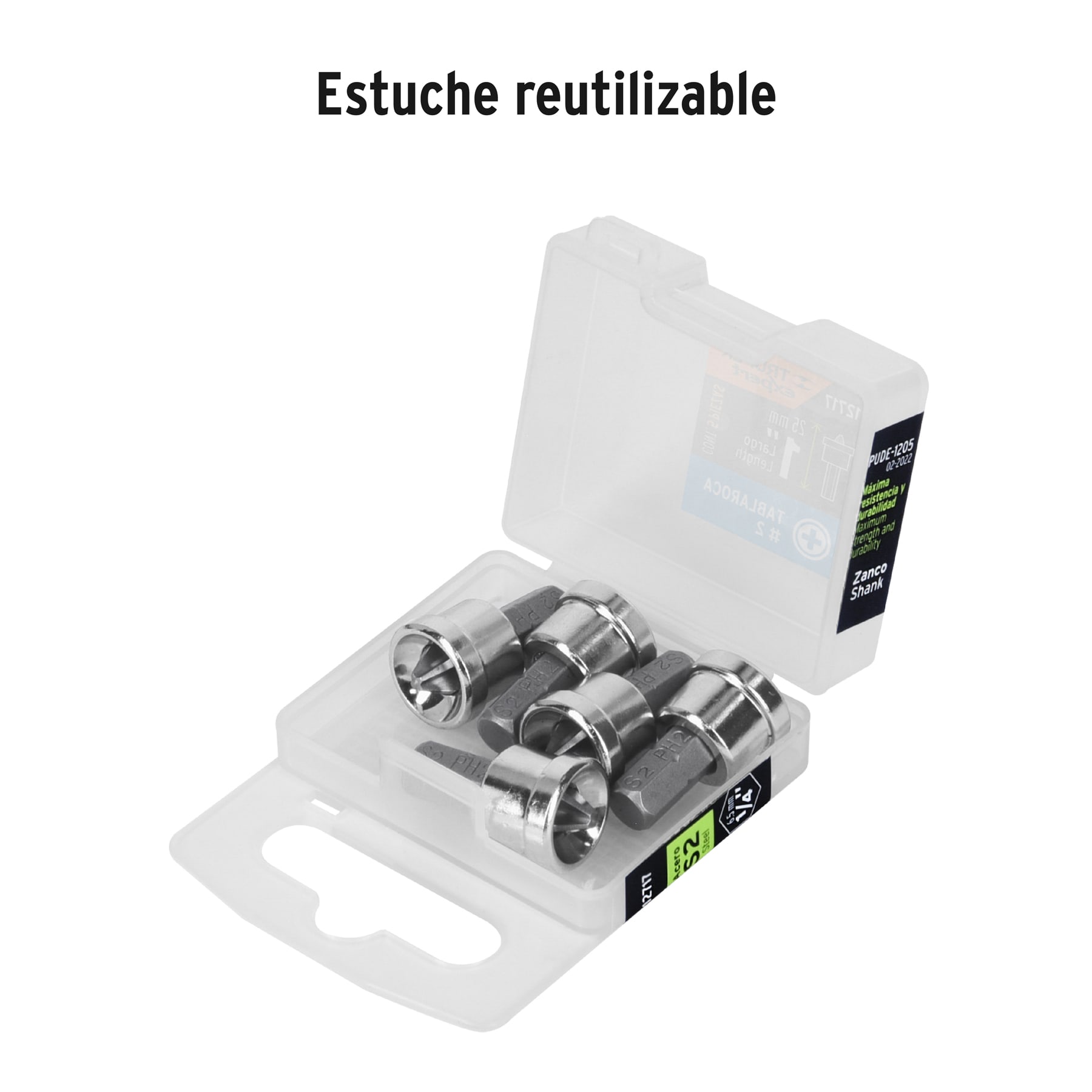 Estuche con 5 puntas cruz PH2 muro de yeso largo 1", Expert 12717 - Imagen 2