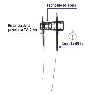 Soporte para pantallas de 32" a 70", fijo, Volteck 46092