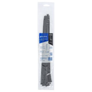 Bolsa con 25 cinchos plásticos 50 lb, 400x4.5 mm, negros 44330