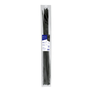 Bolsa con 25 cinchos plásticos 50 lb, 600x4.5 mm, negros 48989