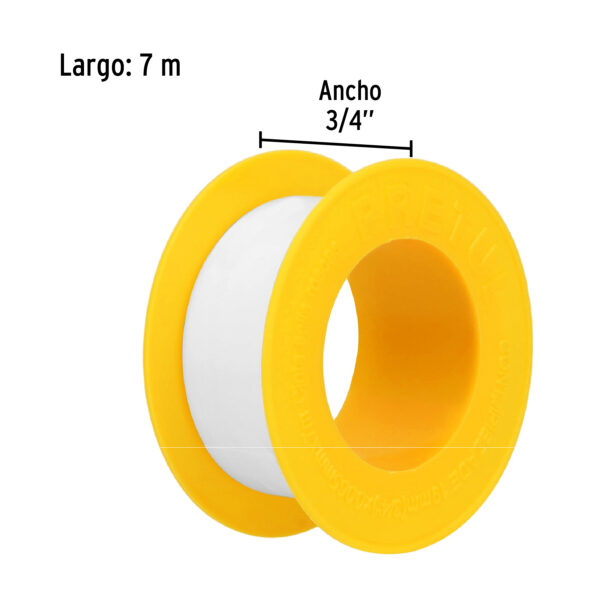 Cinta sella roscas 3/4" X 7 m de largo, Pretul 27011 - Imagen 4