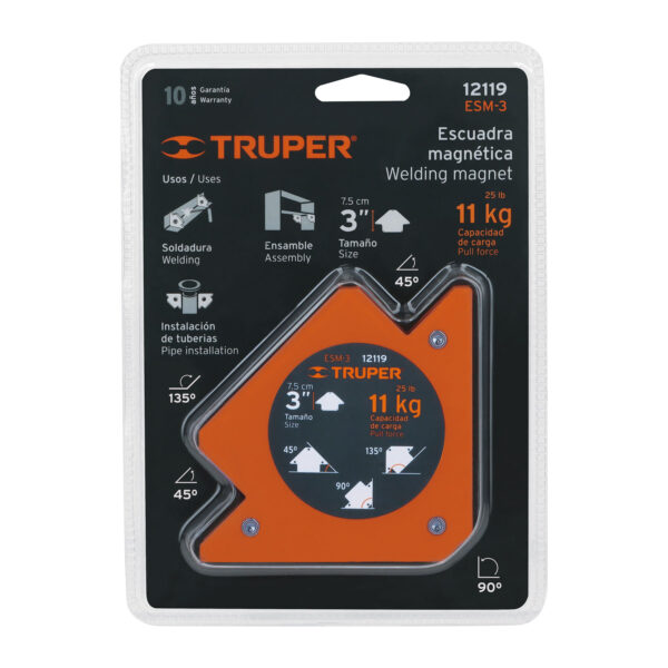 Escuadra magnética 3" para soldar, capacidad 11 kg, Truper 12119 - Imagen 2