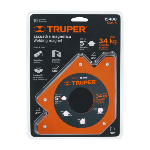 Escuadra magnética 4" para soldar, capacidad 23 kg, Truper 15407 - Imagen 3