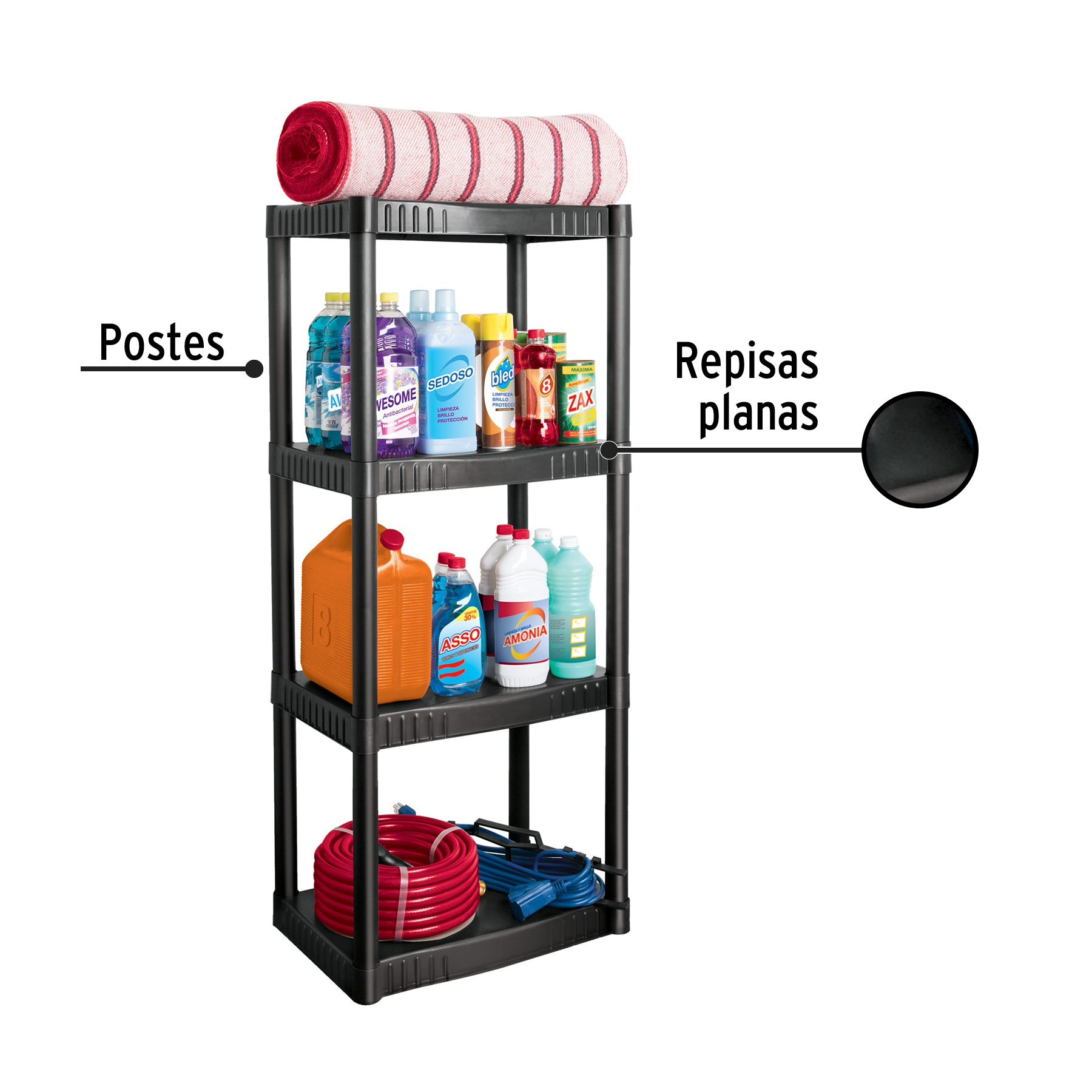 Estante plástico 4 repisas, Pretul 25075 - Imagen 3