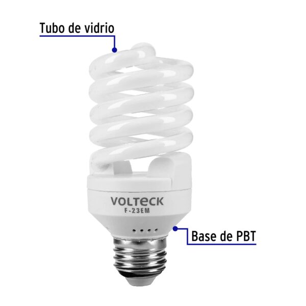 Lámpara espiral mini T2 23 W luz de día en blíster, Volteck 46838 - Imagen 3
