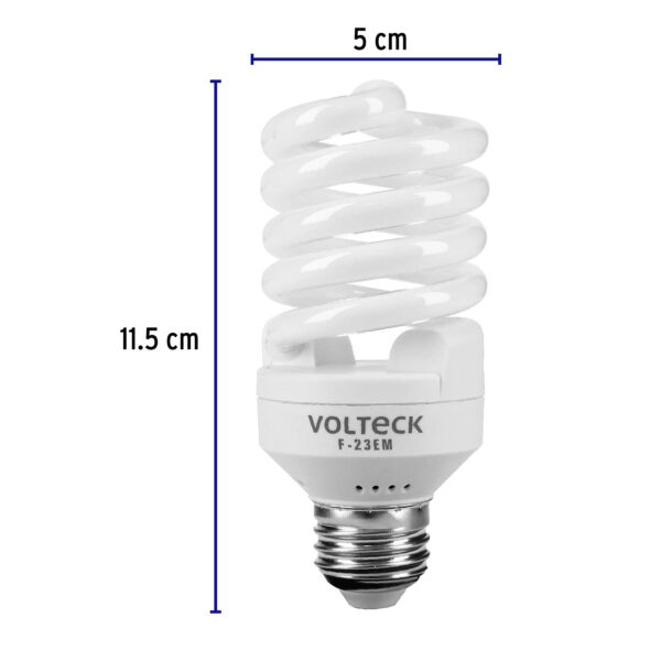 Lámpara espiral mini T2 23 W luz de día en blíster, Volteck 46838 - Imagen 4