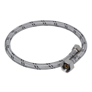 Manguera lavabo/fregadero, acero inox, 1/2" x 3/8", 55 cm 45490