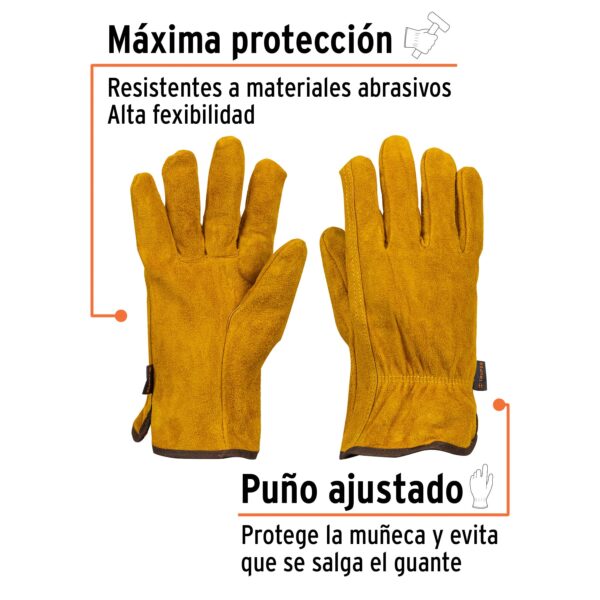 Guantes de carnaza, usos generales, grandes, Truper 14240 - Imagen 3