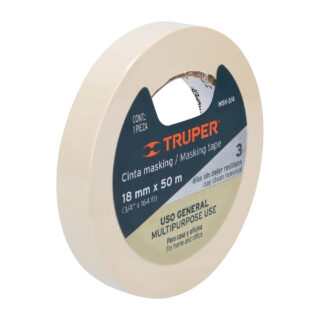 Cinta masking tape de 3/4" x 50 m, Truper 12590