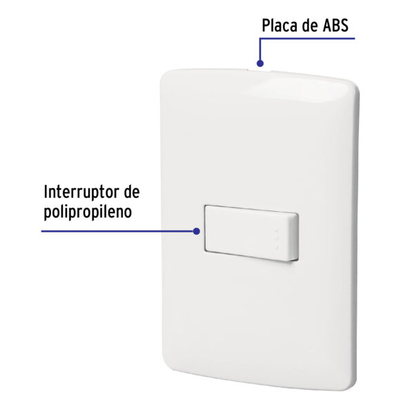 Placa armada 1 interruptor sencillo, marfil, línea Italiana 48660 - Imagen 3