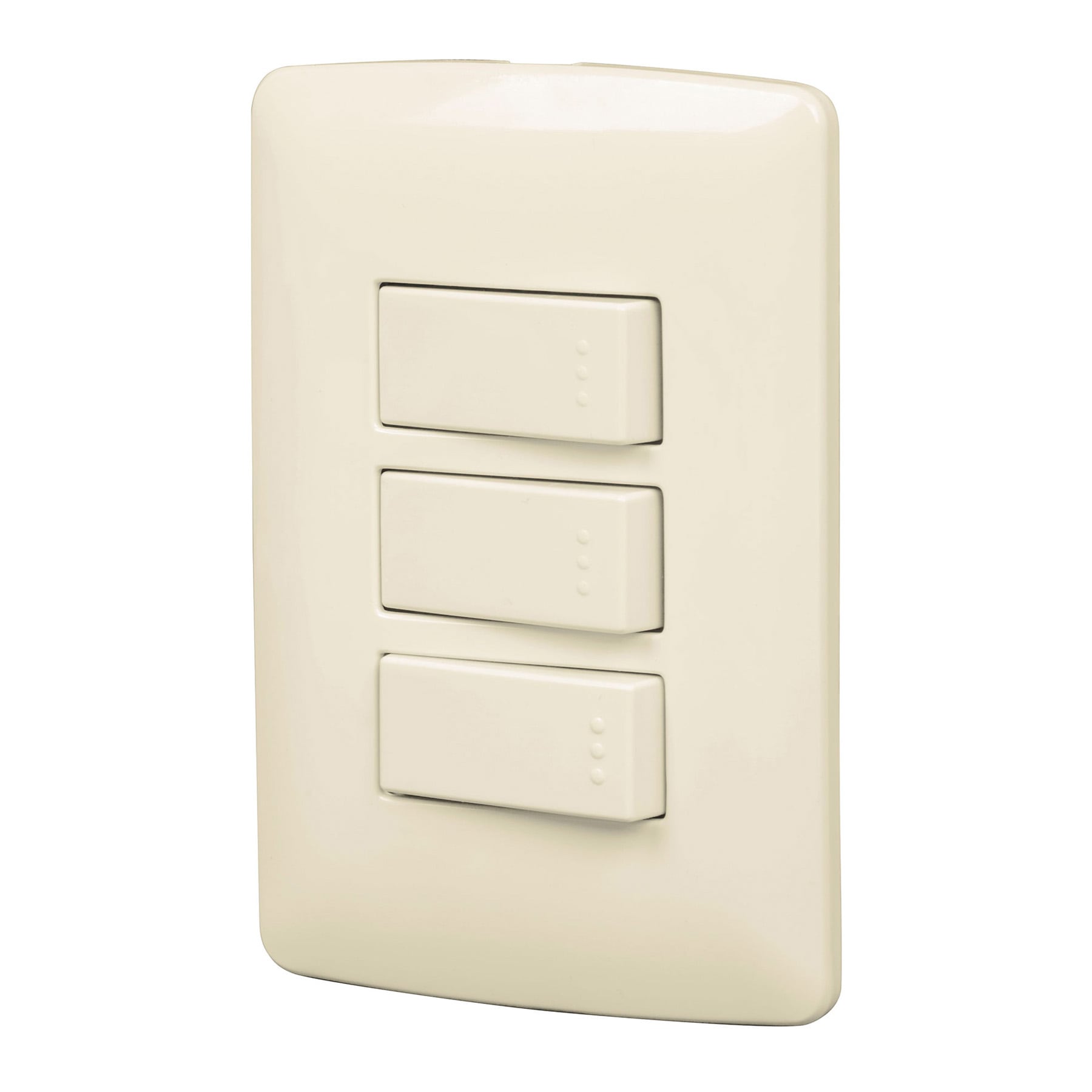 Placa armada 3 interruptores sencillos,marfil,línea Italiana 48664 - Imagen 2