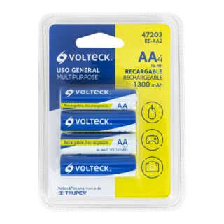 Blíster con 4 pilas AA recargables uso general, 1300 mAh 47202