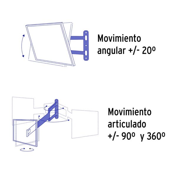 Soporte para pantallas 23" a 42" mov. angular y articulado 46095 - Imagen 5