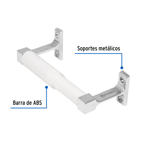 Portarrollo metálico con barra de ABS, Foset 49612 - Imagen 3