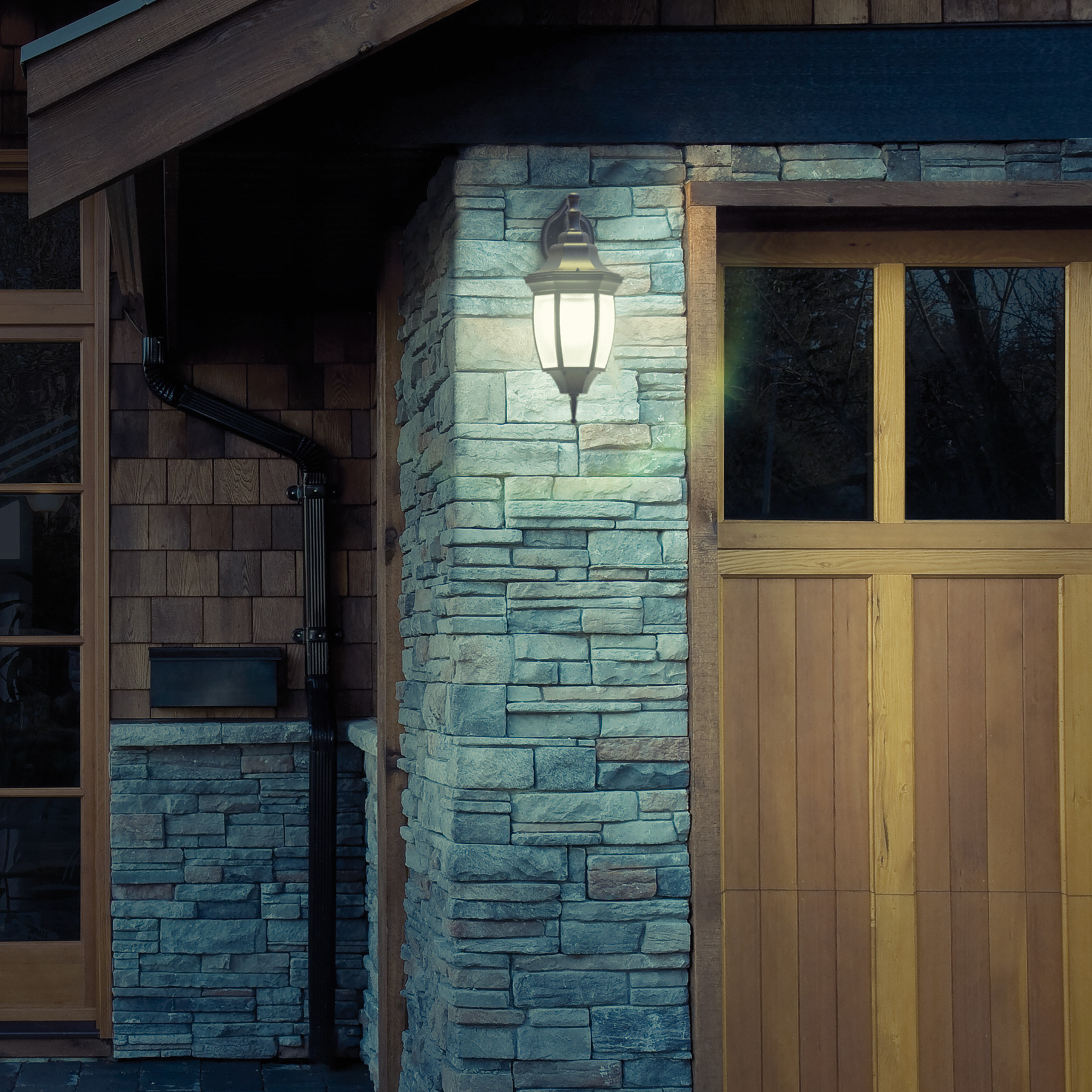 Arbotante tipo farol tradicional suspendido p/exterior negro 47291 - Imagen 2