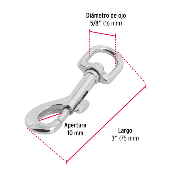 Bandola de zinc de 5/8" giratoria, Fiero 44031 - Imagen 4