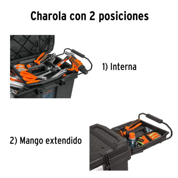 Caja para herramienta de 23" con ruedas y mango telescópico 10902 - Imagen 4