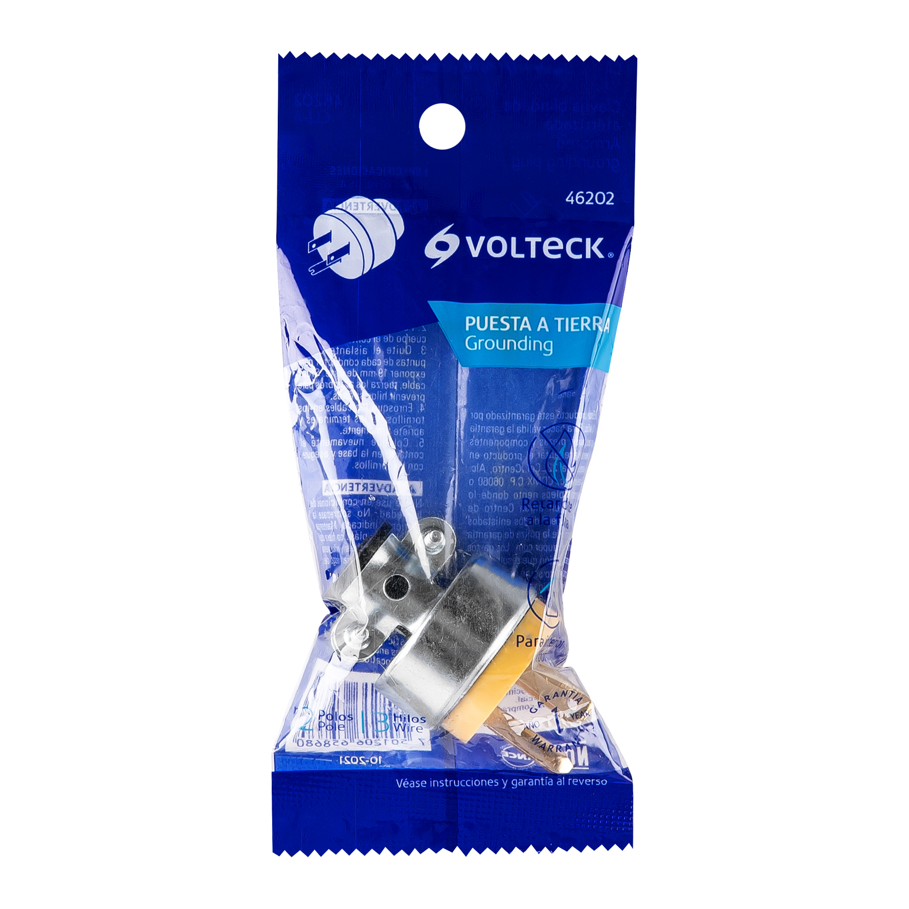 Clavija industrial blindada aterrizada, 2 polos+tierra 46202 - Imagen 2