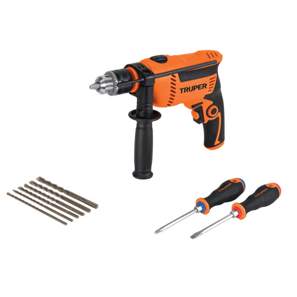 Combo rotomartillo 1/2" 650W, 6 brocas y 2 desarmadores,PRO 100291