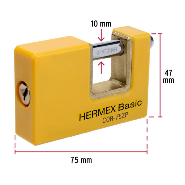 Candado antipalanca 75 mm cuerpo metálico, Hermex 23524 - Imagen 4