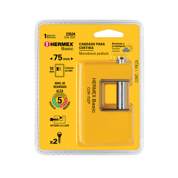 Candado antipalanca 75 mm cuerpo metálico, Hermex 23524 - Imagen 5