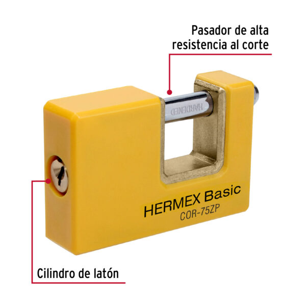 Candado antipalanca 75 mm cuerpo metálico, Hermex 23524 - Imagen 6