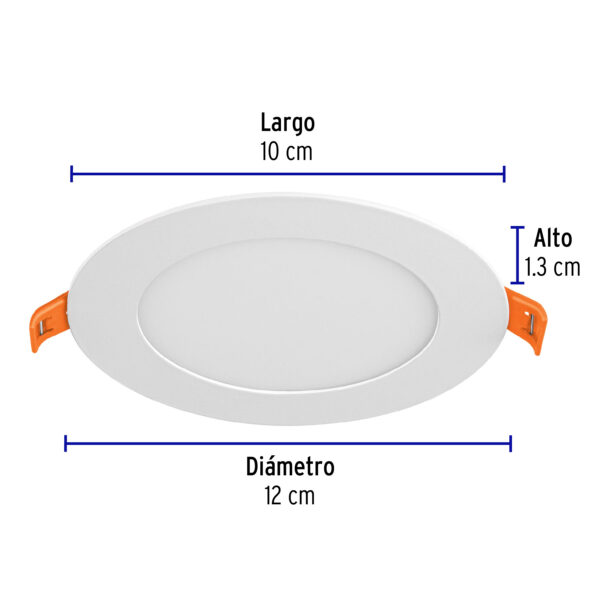 Luminario ultradelgado redondo p/empotrar 6W, luz de día 48546 - Imagen 4