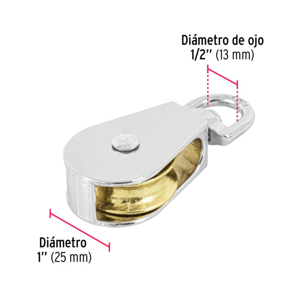 Garrucha metálica para noria de 1", Fiero 44114 - Imagen 3