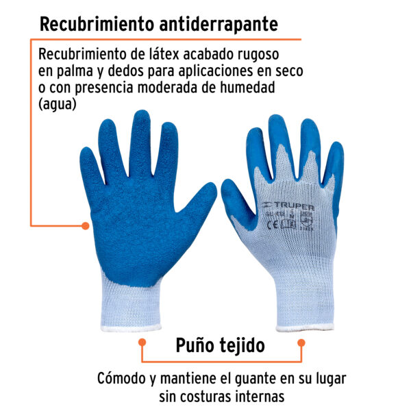 Guantes de poliéster recubiertos de latex, M, Truper 15266 - Imagen 4