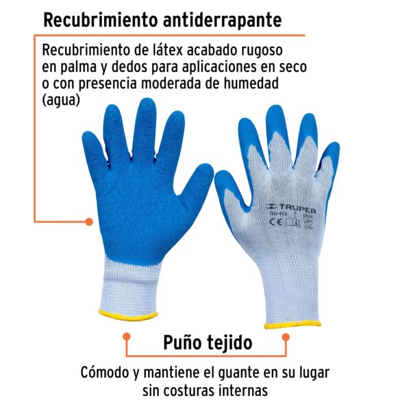 Guantes de poliéster recubiertos de latex, G, Truper 15267 - Imagen 4