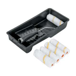 Kit de rodillo para pintar, 4" (maneral, charola y felpa) 15023
