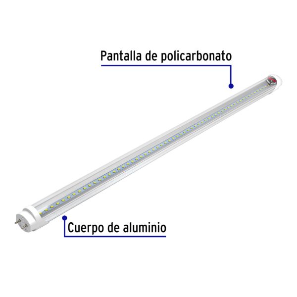 Tubo de LED T8 18 W base G13 pantalla policarbonato, Volteck 46375 - Imagen 3